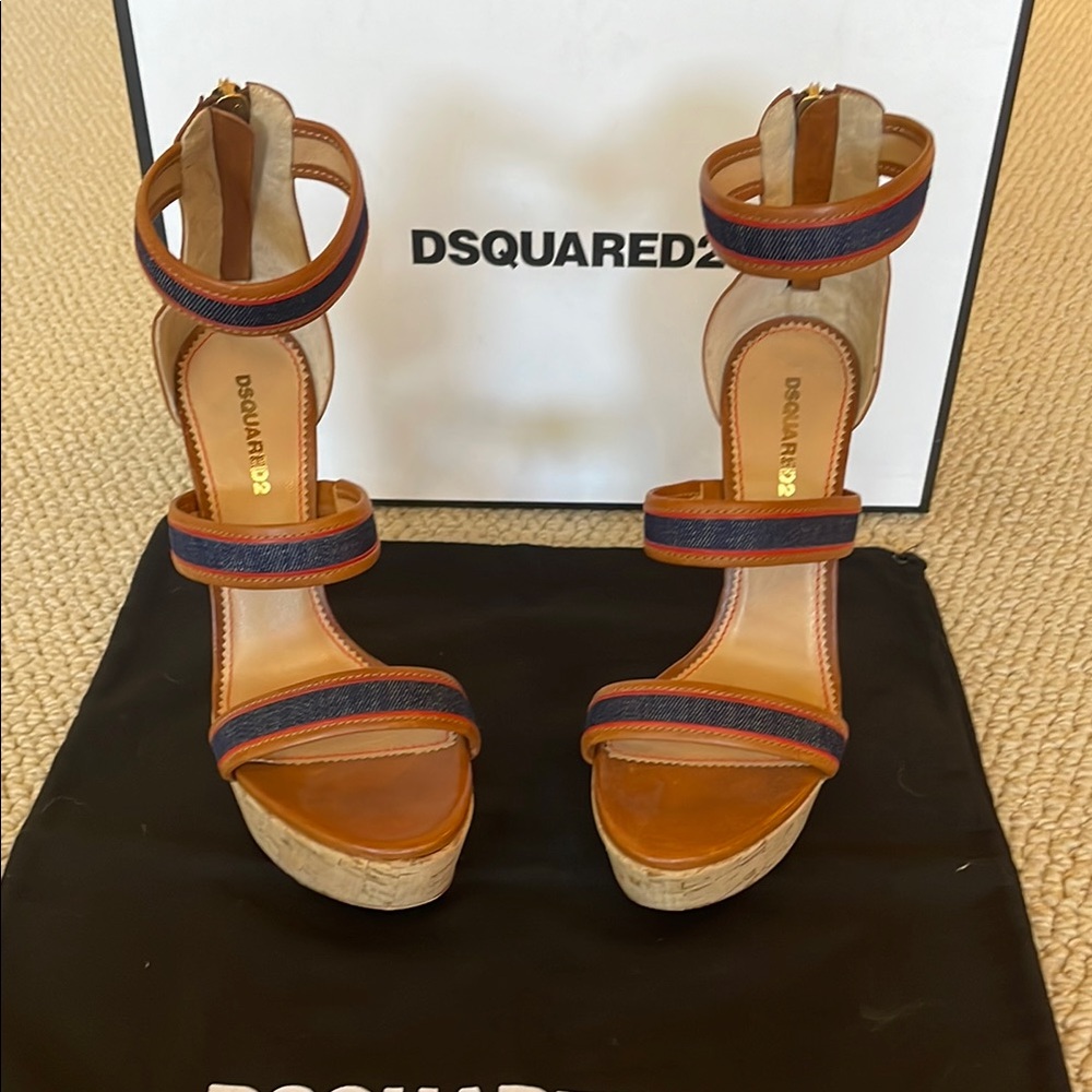 DSQUARED2 Women's Brown and Blue Sandals